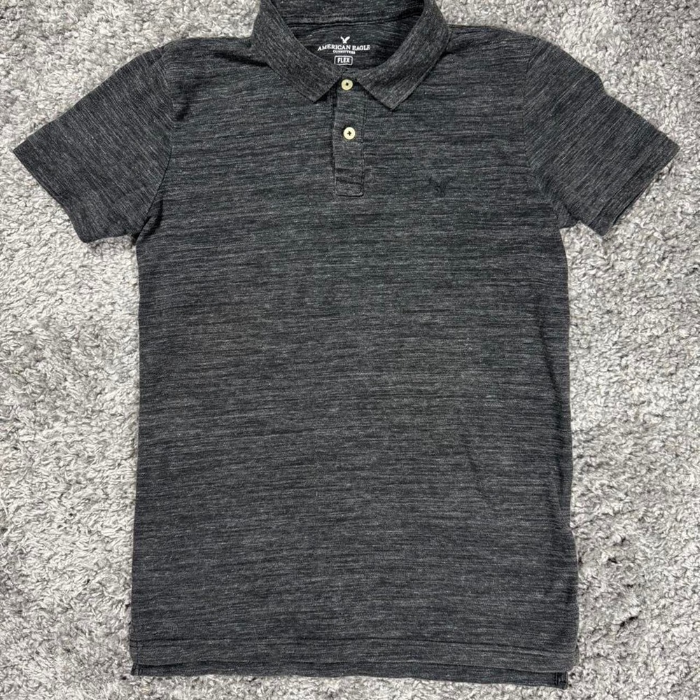 American Eagle Outfitters Dark Gray Flex polo shirt, Size Small